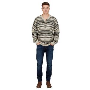 Vintage Mountain Express Men's Fair Isle Geometric Pattern Sweater size Large